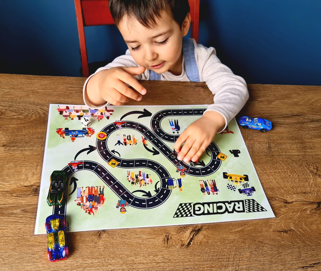 Car Racing Board Game, Educational Toy, Kid Toy, Educational Print