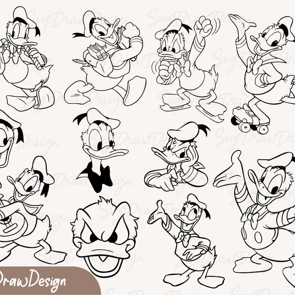 Donald Duck bundle svg, shirt files for cricut and silhouette