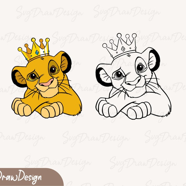 Lion King Simba svg clipart, png animal kingdom svg cut shirt files for cricut silhouette
