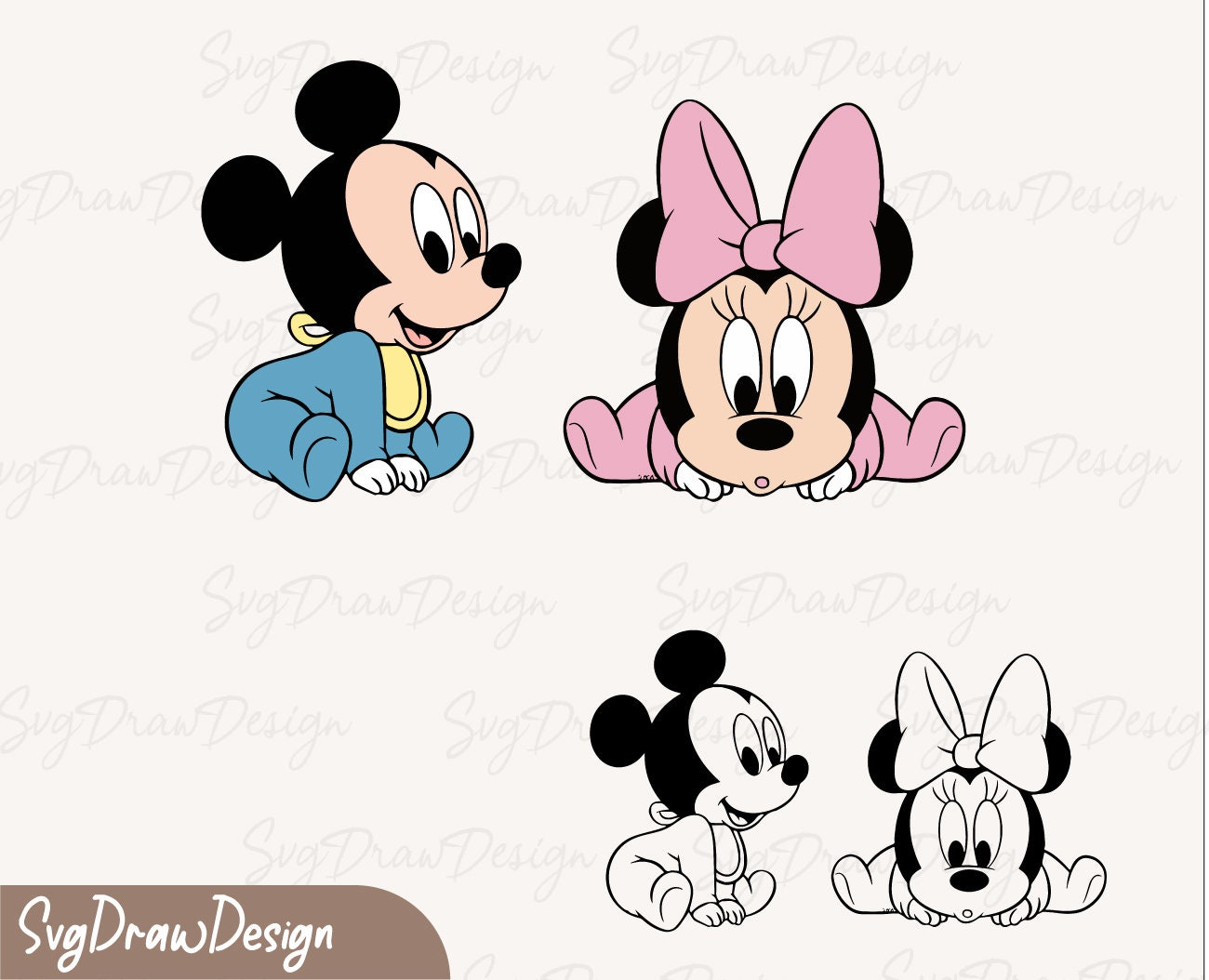 How To Draw Baby Mickey Mouse