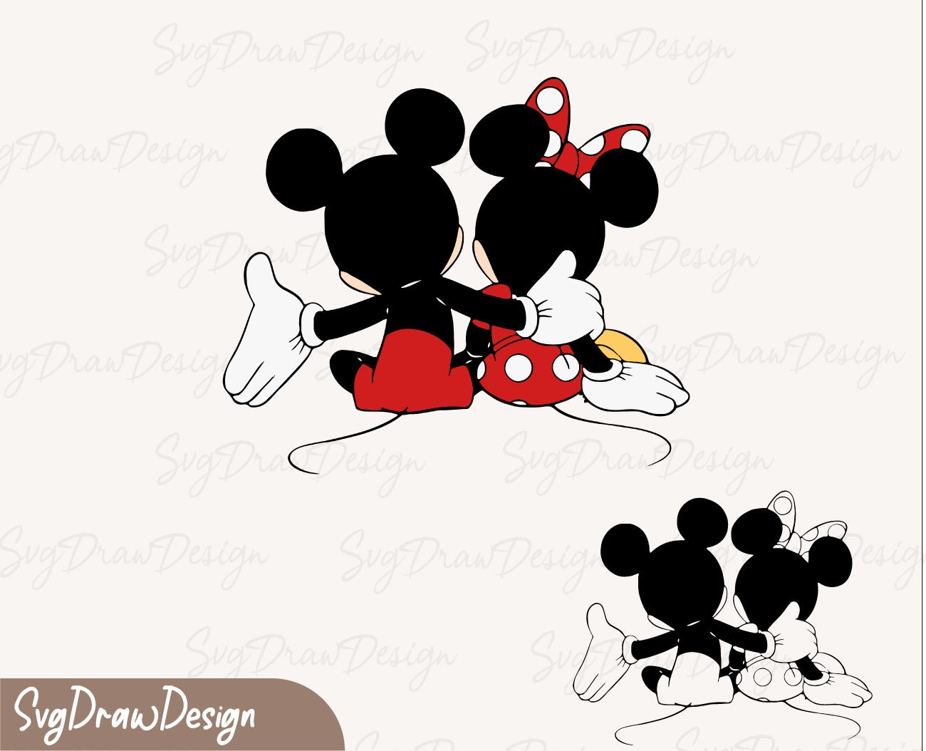 Mickey & Minnie pareja svg sentado png archivos de camisa de - Etsy España