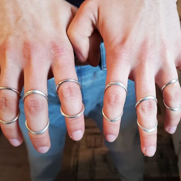 Arthritis Fingerschiene für Seitenabweichung einstellbar Sterling Silber 925 oder Gelbbronze, für EDS Ehlers Danlos Hosenträger, MCP Splint Ring