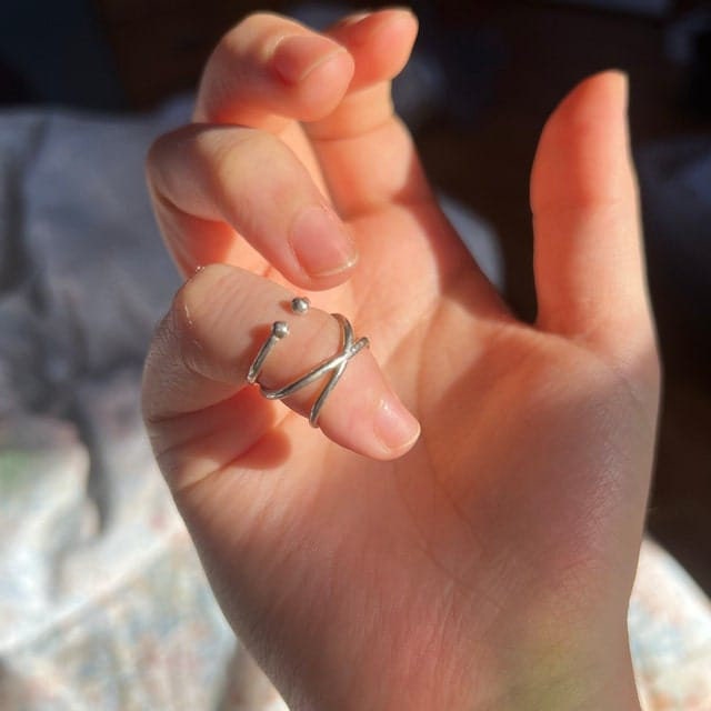 Silver Arthritis Splint Ring, Lateral Deviation Support, EDS Ring