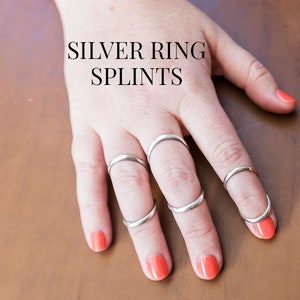 Arthritis finger splint for lateral deviation adjustable sterling silver 925 or yellow bronze, for EDS Ehlers Danlos Braces, MCP Splint Ring