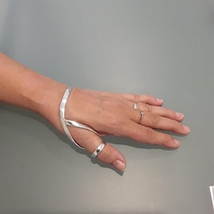 Sterling Silver Thumb Splint Ring: Adjustable Arthritis Support