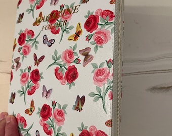 Modern flowers literature organizer with pockets for meeting invitations and contact cards – JW ministry organizer, pioneer gift