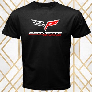 New Corvette Racing Logo Black T-Shirt Size S-4X Casual