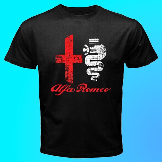 New Alfa Romeo Car Driver Racing Logo Black Black T-shirt