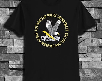 New LAPD Los Angeles Police Department Tee Black T-shirt Size S-4X