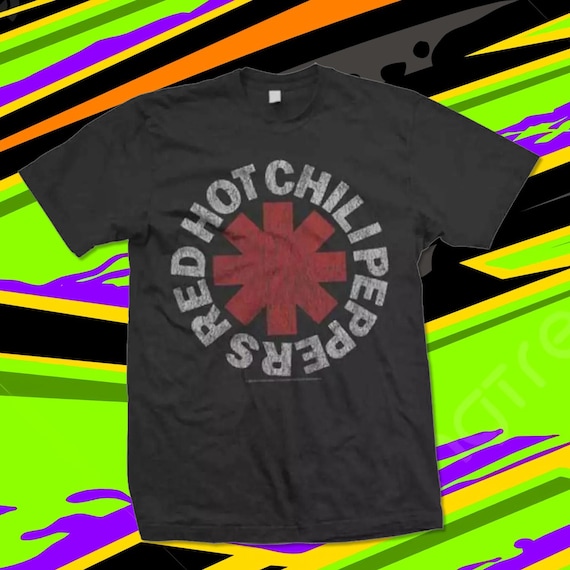 New Red Hot Chili Peppers Vintage Logo Short Sleeve Black T-shirt