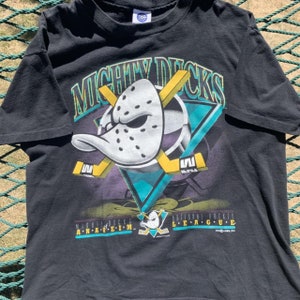 New Mighty Ducks Hockey Short Sleeve black T-Shirt Size S-4X Casual Cool Classic Men