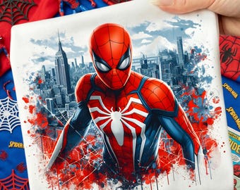Spiderman Splash and Watercolor PNG, Marvel Superhero Shirt