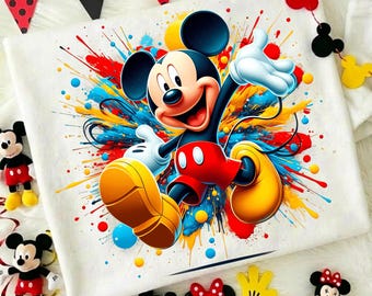 ickey Mouse Splash Digital design PNG file for sublimation,High Resolution,Instant Digital PNG Download,Tshirt designs, Png, Clipart