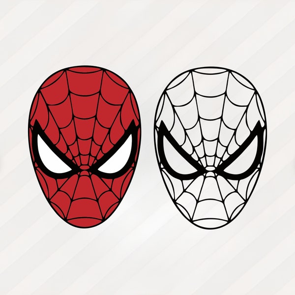 Spiderman Face svg, Spiderman Decoration, Spiderman Face Silhouette, Cutting Files Cricut, Svg, Png, Dxf, Eps