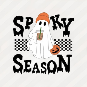 Spooky Season Svg  | Retro Halloween Svg | Cute Ghost Svg | Svg | Png | Dxf | Eps