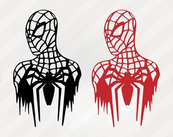 Spiderman SVG, Decoración de Spiderman, Silueta de Spiderman, Archivos de corte Cricut, SVG, PNG, DXF, EPS