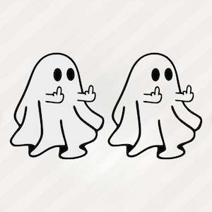 Cute Ghost Halloween Svg | Ghost Middle Finger Svg | Svg | Png | Dxf | Eps