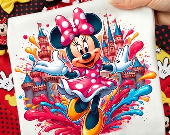 Minnie Png Mouse Splash and Watercolor Png Minnie Transparent PNG file for Sublimation Minnie PNG