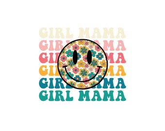 Retro Girl Mama Png, Mother’s Day Png, Smiley Face png, Mama Png, Mother Png, Shirt Design