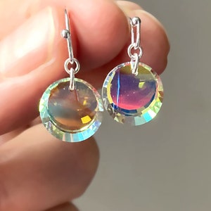Orecchini Swarovski Crystal AB, argento sterling con perline di cristallo vintage RARE, orecchini pendenti con gancio,
