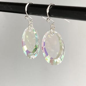 Orecchini in cristallo Swarovski, orecchini Crystal AB, argento sterling con perline di cristallo vintage RARE, orecchini pendenti con gancio, Swarovski vintage