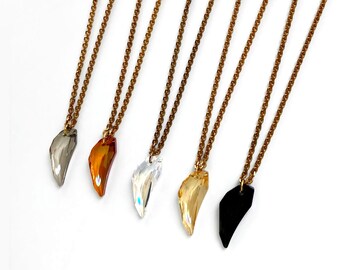 Swarovski-kristalketting, CHOOSE Angel Wing-hanger, Swarovski-hangerketting, koperen ketting, geslepen kristallen strass engelenvleugel