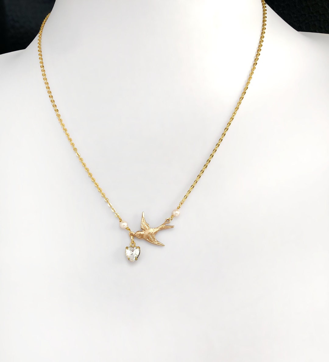 Swallow Heart Necklace