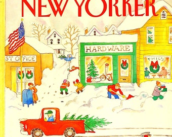 The New Yorker Cover Art: Village Christmas Trees, Anne Burgess, 1984