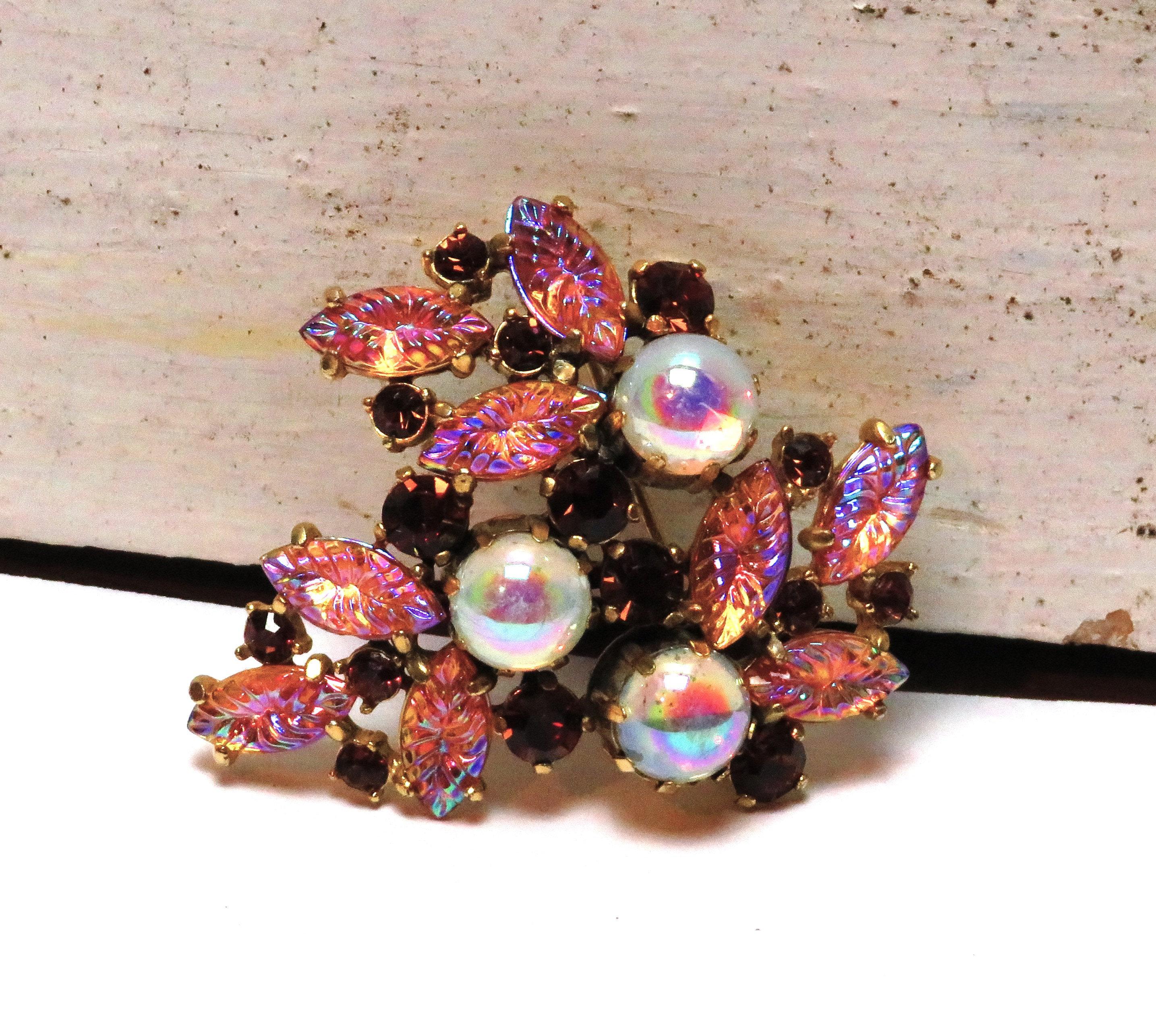 Elsa Schiaparelli Brooch, Schiaparelli AB Pin, Iridescent