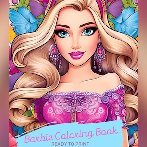 Dibujos para colorear de Barbie: 20 páginas para colorear imprimibles en formato PDF, listas para imprimir. Descarga instantánea.
