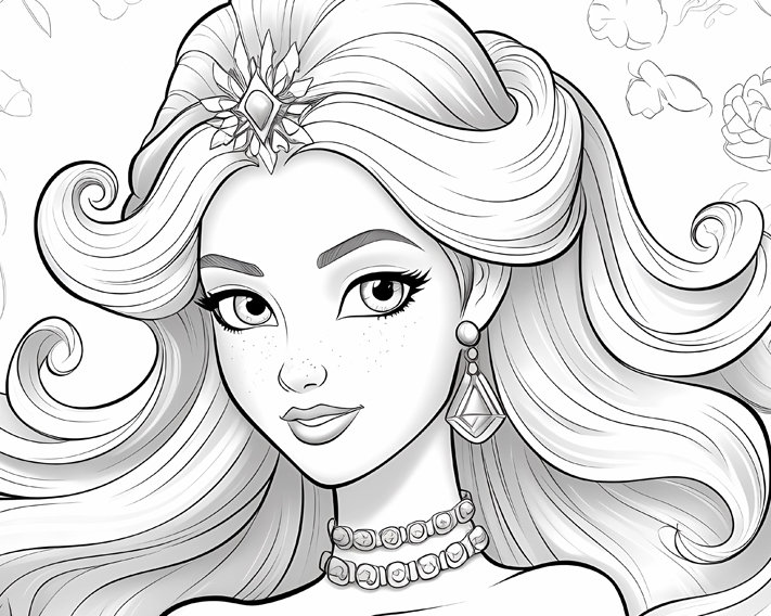 barbie island princes coloring pages