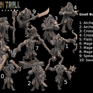 Pakiet Gnoll 02 firmy -TytanTroll Miniatures - wydrukowany w żywicy - Blat DnD D&D