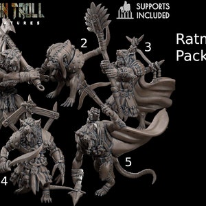 Ratman Pack by -TytanTroll Miniatures- printed in resin - DnD D&D Tabletop