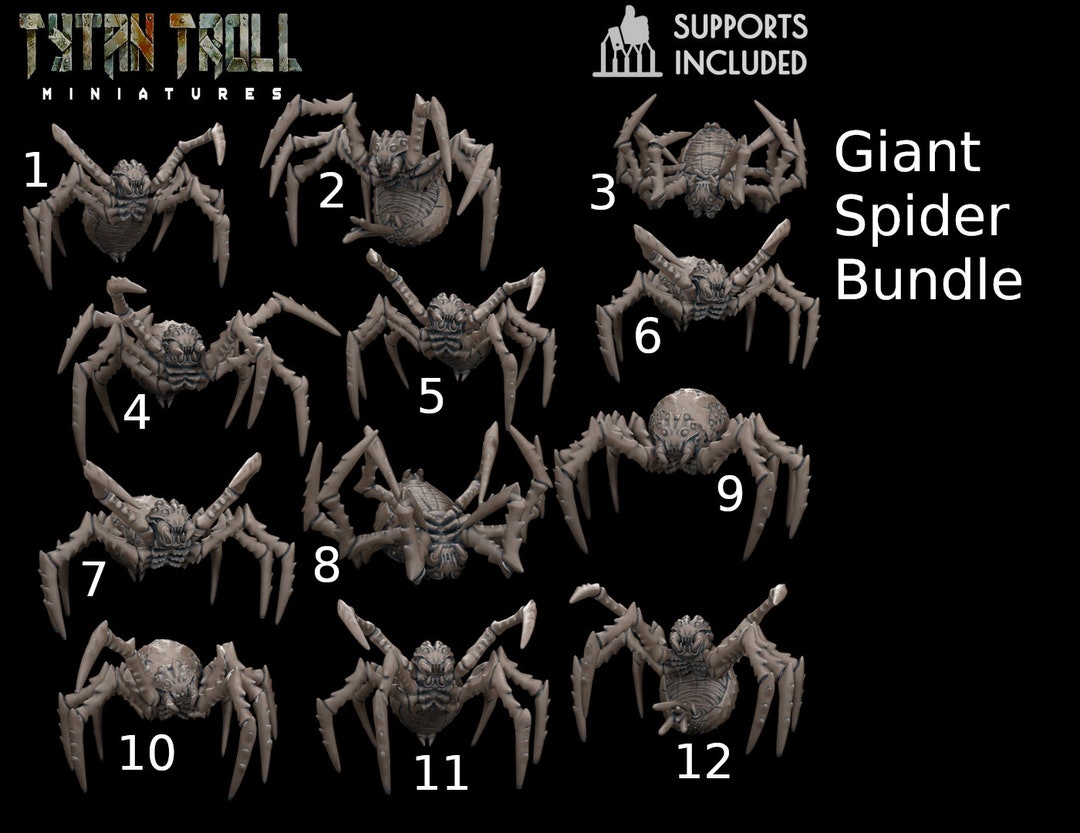 Giant Spider Bundle by -TytanTroll Miniatures- printed in resin - DnD D ...