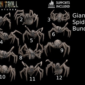 Giant Spider Bundle by -TytanTroll Miniatures- printed in resin - DnD D&D Tabletop