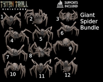 Giant Spider Bundle by -TytanTroll Miniatures- printed in resin - DnD D&D Tabletop