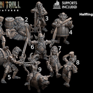 Halfling Bundle by -TytanTroll Miniatures- printed in resin - DnD D&D Tabletop