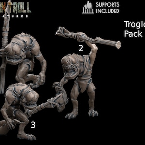 Troglodyte Pack van -TytanTroll Miniatures- gedrukt in hars - DnD D&D Tafelblad