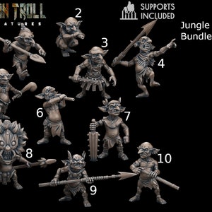Jungle Goblin Bundle van -TytanTroll Miniatures- gedrukt in hars - DnD D&D Tafelblad