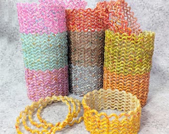 Pulseras de vidrio talla 2-12 XL: pulseras modernas con garabatos - 12 piezas (1 docena) - Juego de pulseras indias - SS200