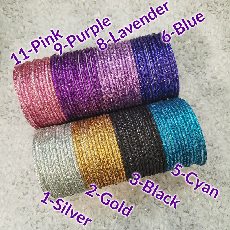 GLASS Bangles Sparkling Glitter Bangles Size 26 Small 12 Etsy