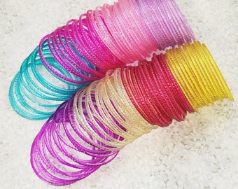 Buy Size 2-6 Small GLASS Bangles: Plain Transparent Paint Style