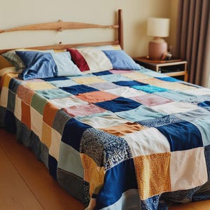 Herinneringsdeken, patchworkkleding, eerbetoon aan de overledene, gepersonaliseerd cadeau, herdenkingsmanta