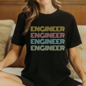 Retro Engineer Shirt Engineering Gift for Women Engineer Girl Tee Engineer Graduation Gift Civil Engineer Gift Mechanical Engineering STEM