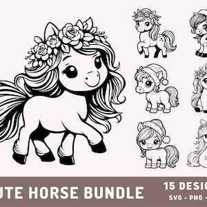 Niedliches Pferd Bundle SVG, Floral Baby Pferd SVG, Pferde Frohe Weihnachten PNG, Pferdeliebhaber SVG, Bauernhaus svg, Pferd Shirt svg, geschnitten Datei Cricut