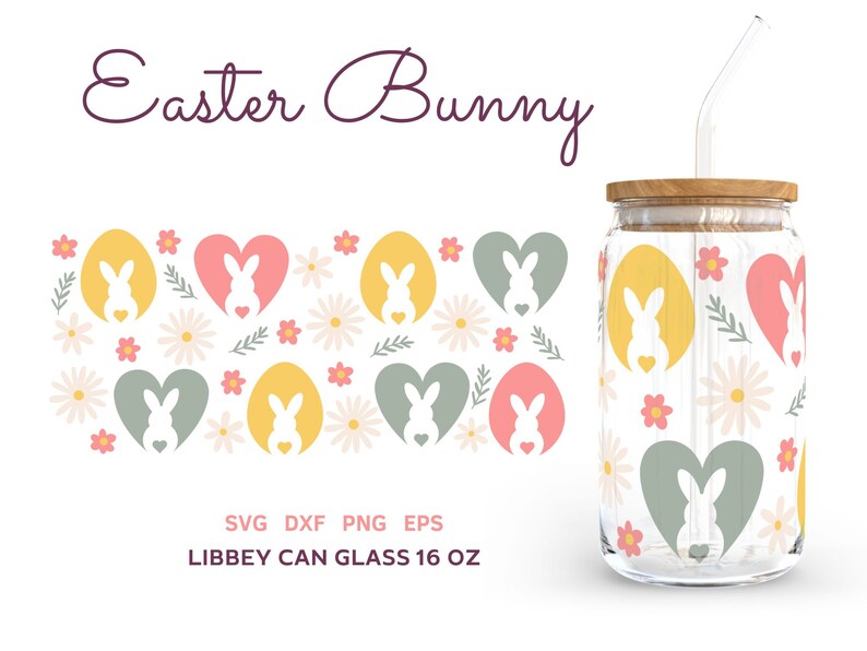 EASTER SVG BUNDLE, Libbey Can Glass 16 Oz Wrap, Spring Beer Can Glass ...