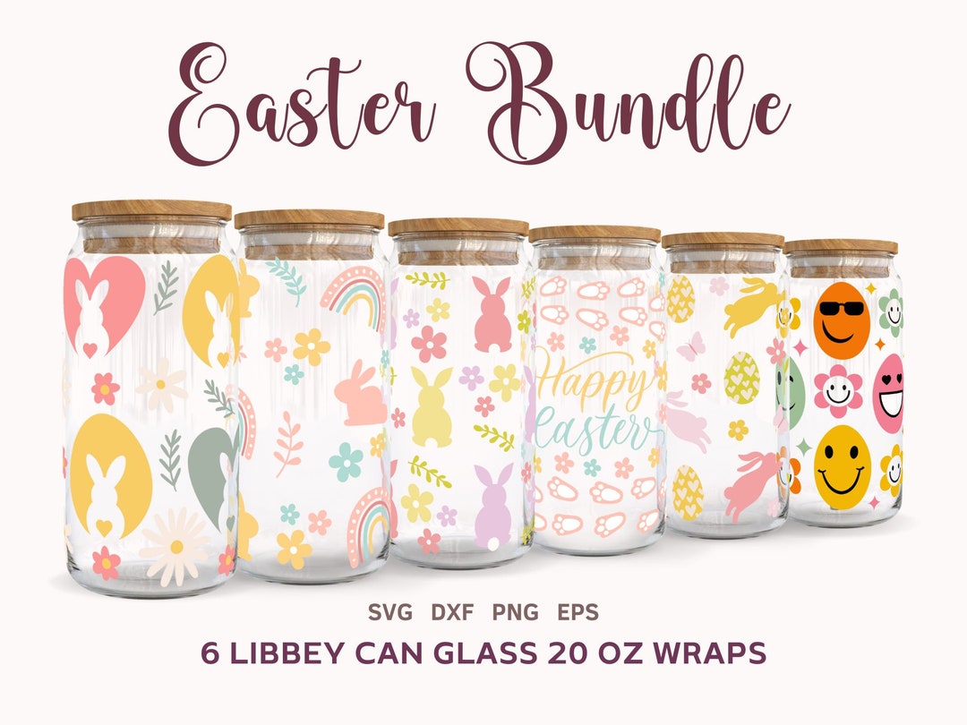 EASTER SVG BUNDLE, Libbey Can Glass 20 Oz Wrap Template, Spring Beer ...