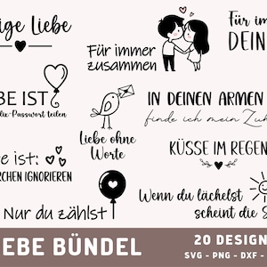 20 Liebe Plotterdateien SVG, Liebe PNG, Valentinstag Plotterdatei, Family Love Valentines Bundle SVG