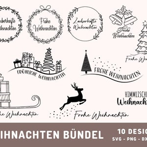 Frohe Weihnachten Plotter Datei Svg, German Merry Christmas Designs, Weihnachten Plotter File, Xmas Sublimation Png, Cricut Cut File