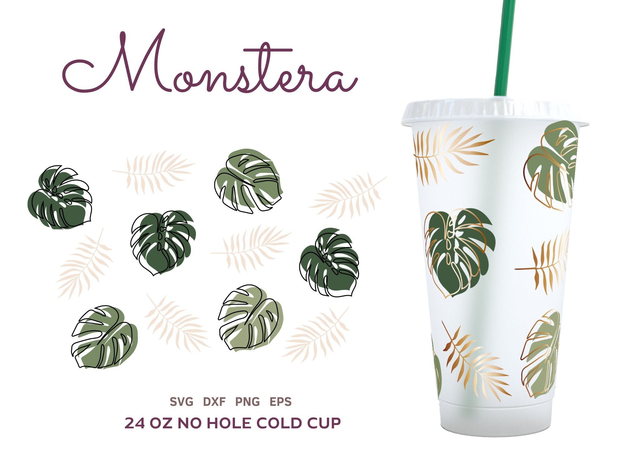 Monstera color changing glass cup with wooden lid – Little Olen